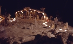Panoramica notturna con neve
